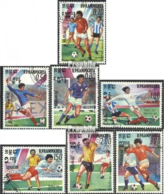 Produktbild von Briefmarken Kambodscha 1985 Mi 632-638 (kompl.Ausg.) gestempelt Fußball-WM 1986, Mexiko