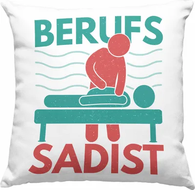 Produktbild von Trendation - Berufs Sadist Physiotherapeut Geschenk Physiotherapie Lustig Deko-Kissen mit Füllung 40x40 Spruch (Grau)
