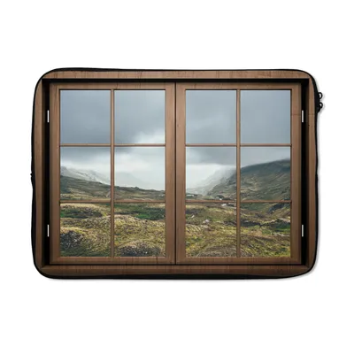 Produktbild von MuchoWow® Laptop Hülle 14 ZollDurchblick - Wolken - Berge Laptoptasche - Laptoptasche - Stoßsicher - Schutzhaube