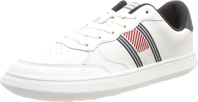 Zdjęcie produktu dla Buty męskie TOMMY HILFIGER z materiału, białe, SF10402 – rozmiar: 43