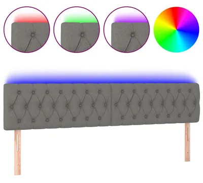 Produktbild von vidaXL LED Kopfteil Dunkelgrau 180x7x78/88 cm Stoff