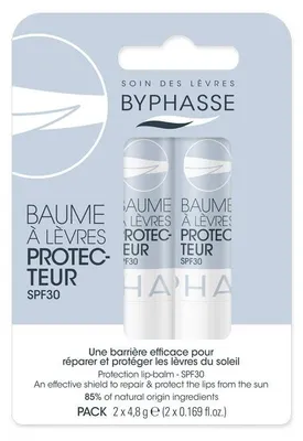 Obrázek produktu pro Ochranný balzám na rty Byphasse s ochranným faktorem SPF 30, balení po 2 kusech