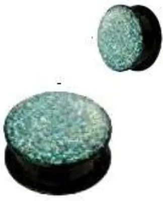 Produktbild von Ohr Flesh Black Acryl Tunnel Piercing Kristal Epoxy Grün Glitter Screw On 4mm