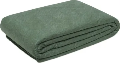A folded green blanket or tarp, likely a compost cover, is shown on a white background.
