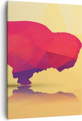 Produktbild von Bild auf Leinwand - Leinwandbild - Einteilig - Bison Illustration Bunt Grafik - 50x70cm - Wand Bild - Wanddeko - Wandbilder - Leinwanddruck - Wanddekoration - Leinwand bilder - Wandbild - PA50x70-2812