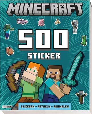 Produktbild von Minecraft: 500 Sticker- Stickern - Rätseln - Ausmalen