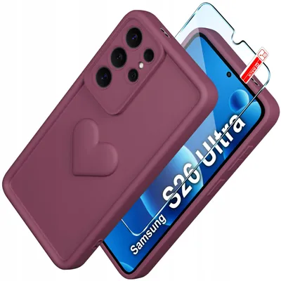 Immagine prodotto di Etui do Samsung S26 Ultra silikonowe MATOWE serce + Szkło ochronne 9H