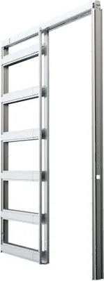 Produktbild von Dalsys Schiebetürsystem Einbausatz Trockenbau, flexible Höhe CW 75 Silber mit Führung, beidseitig gedämpfte Laufschiene, raumsparende Türinstallation