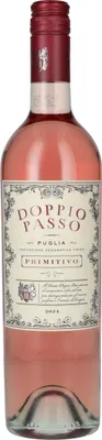 A bottle of Doppio Passo Rosato Puglia IGT wine.