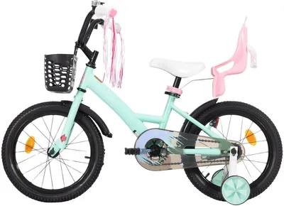 Produktbild von Kinderfahrrad 36 cm – Jungen & Mädchen 3–12 Jahre – Mit leuchtenden Stützrädern – Lila