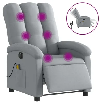 Obrázok produktu pre vidaXL Elektrické masážne kreslo Light Grey Fabric