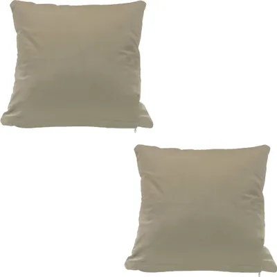 Produktbild von Kissenbezug 2er Set 50x50 cm Sand Beige Samt weich Kissenhülle Sofakissen Dekokissen Reißverschluss