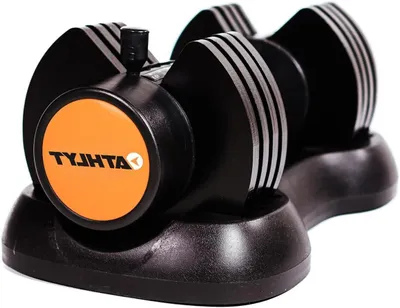 Productafbeelding van Verstelbare Halter - Fitness Gewicht - Kracht Training - Snel Gewicht Aanpassen - 2.5 tot 12.5kg - Zwart Oranje