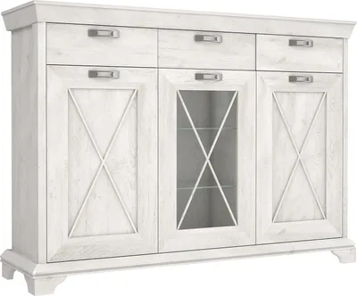 Produktbild von Furniture24 Sideboard Kashmir KSMV331 Kommode 177.7 x 127.7 x 48.3 cm- Pinie weiß