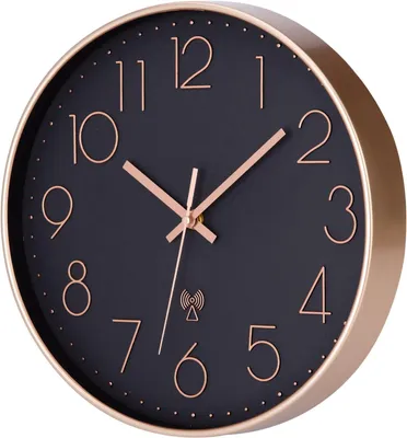Image de horloge murale radiofréquence 30cm Horloge murale sans tic-tac Horloge murale sans bruit