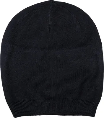Produktbild von styleBREAKER Uni Feinstrick Beanie Doppellagig, Schwarz