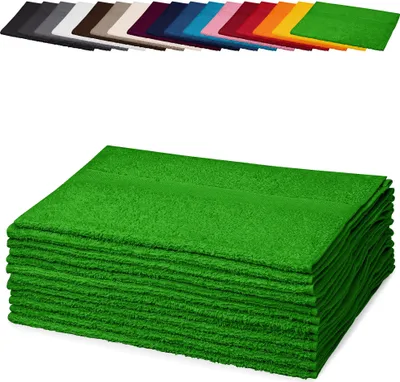 Produktbild von 10er PACK Gästetücher 30x50 cm Gästehandtücher Kinderhandtücher Babyhandtücher 100% Baumwolle, Farbe: Grün