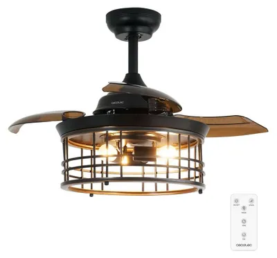 Zdjęcie produktu dla Cecotec 08626, Wentylator domowy z łopatkami, Złoto, Sufit, 15 m², 92 cm, Pilot
