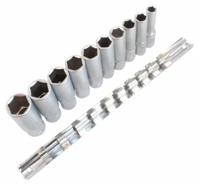 Immagine prodotto di Set bussole esagonali ,lunghe, 3/8'', 8–19 mm, 9 pezzi