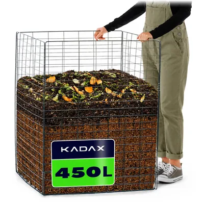 Produktbild von KADAX Metall Komposter 450 Liter, 70x70x90 cm, Gartenkomposter aus Metallgitter, Kompostbehälter, Kompostgitter, Metallkomposter, Kompost Behälter
