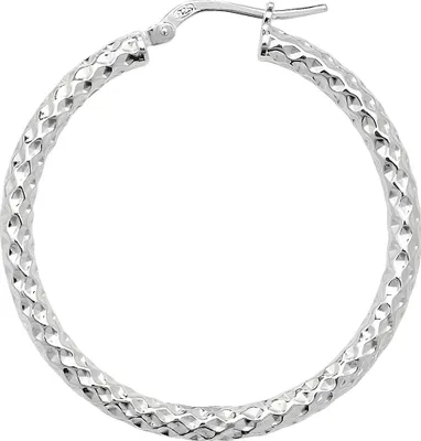 Image de 925 Sterling Silber Damen - Paire de créoles - 30mm ; WJS11493