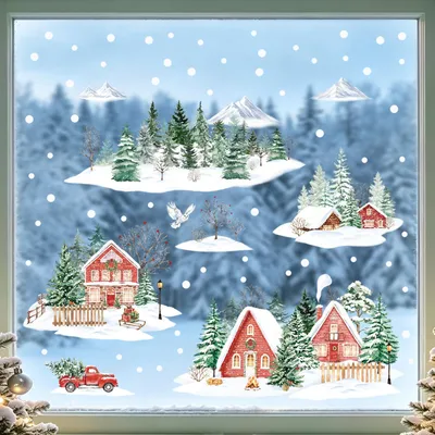 Produktbild von Fensterbilder - Winterwald-Motiv - Dekoration für Glasflächen - XXL