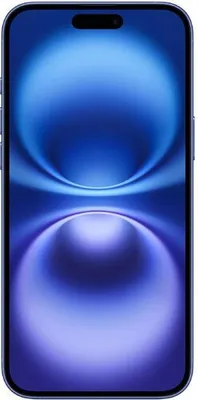 A smartphone with a blue and purple abstract wallpaper.