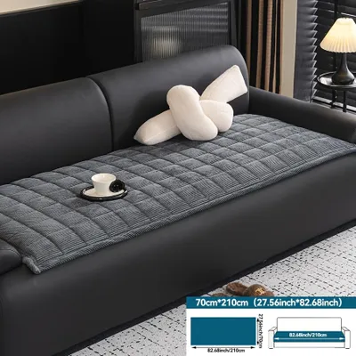 Produktbild von 1Stk Gyun Sofabezug,4 Sitzer Couchbezug, Antirutsch Sofahusse Möbelschutz，Heimdekoration,Klassisches Design,100% Polyester,Größe: 70x210cm,dunkelgrau