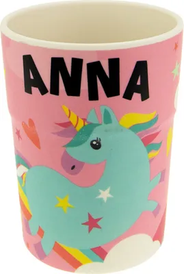 Produktbild von Bunter personalisierter Namens Kinderbecher mit Namen Anna