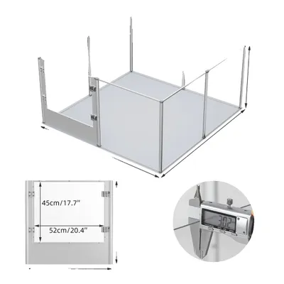 Obrázek produktu pro Akrylový koutek pro psy, design s vysokou průhledností, odolný hliníkový rám, 120x120x61cm (M)