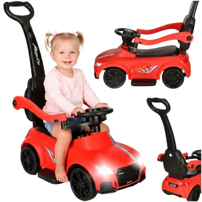Produktbild von 3-in-1-Lauflernauto mit Sound und Lichtern, rot