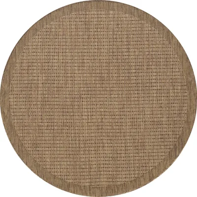 Image de Carpetsale24 Tapis Intérieur Extérieur Terrasse Balcon Cuisine Aspect Sisal Tissage Plat Imperméable Uni Structuré, Taille: 200 cm rond