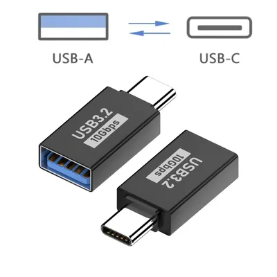 Produktbild von USB Typ C Stecker auf USB A Buchse Adapter OTG USB 3.2 Kupplung Verbinder Konverter Ladeadapter Datentransfer für Handy PC Laptop MacBook Smartphone