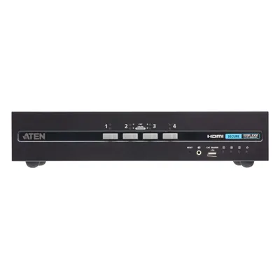 Zdjęcie produktu dla ATEN CS1144H4C 4-portowy przełącznik KVM USB HDMI z podwójnym wyświetlaczem i CAC