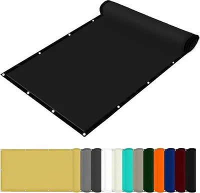 Produktbild von Luftdach-Schattentuch Rechteckig - Außenraum schützen - wasserabweisendes Polyester - 1,2 x 3,8 m - schwarz