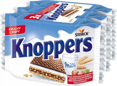 Obrázek produktu pro Knoppers Vafle s ořechovým krémem 3 x 25 g