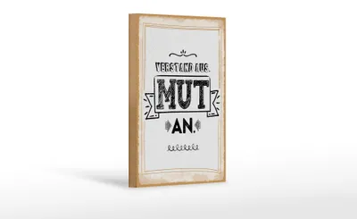 Produktbild von Holzschild Verstand aus Mut an, 30x20 cm, Holzschilder Spruch Glück Weisheit