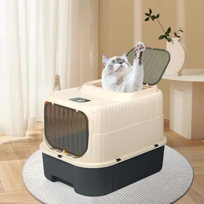 Produktbild von Katzentoilette mit Deckel Katzenklo modernes Design 37x49x37cm