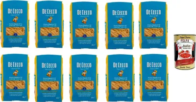 Produktbild von De Cecco Penne rigate N°41, 100% Italienisch Pasta Nudeln 10x 500g + Italian Gourmet Polpa 400g