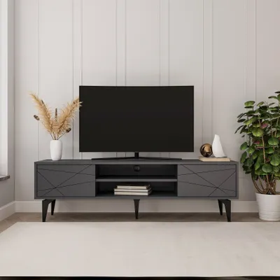 Obrázok produktu pre Skye Decor, Brendon - antracit, TV stolík, 100 % melamínom potiahnutá drevotrieska, antracit, 160 x 39,6 x 48,2 cm
