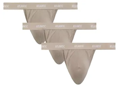 Produktbild von String Herren Atlantic 3-Pack aus Baumwolle in beige mit perfekter Passform M