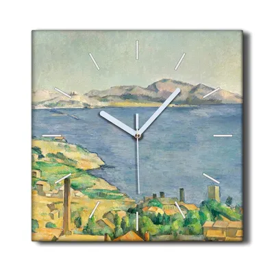 Produktbild von Coloray Hodiny Unikátní 30x30 cm  Tiché hodiny Pro obývací pokoj a kuchyň Nástěnné hodiny Plátno Černé ručičky hodin - Bayová vodní krajina