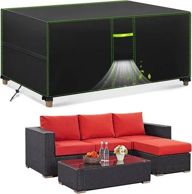 Productafbeelding van Ibenzoa® Waterdichte beschermhoes voor tuinmeubels, 230 x 165 x 70 cm, UV-bestendig, met dubbel gestikte naden en verstelbare banden