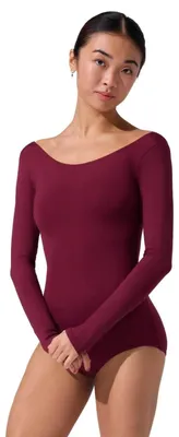 Obrázek produktu pro Dámský dlouhý trikot Capezio Team Basic pro gymnastiku, barva tmavě červená (maroon), velikost L