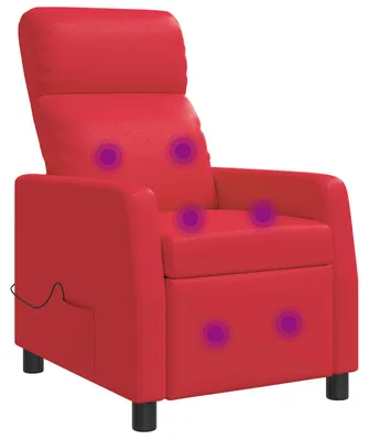 Zdjęcie produktu dla Fotel do masażu Relax, czerwony, obita sztuczną skórą