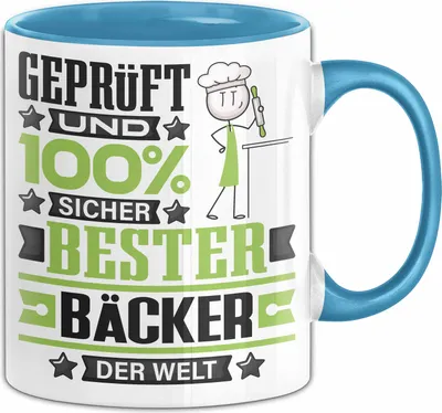 Produktbild von Bäcker Geschenk Lustiger Spruch für Bäcker Geschenkidee Bester Bäcker Der Welt (Blau)