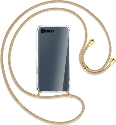 Produktbild von Handykette Backcover-Schutzhülle mit Band (Metall goldfarben) für Sony Xperia X Compact - caramel
