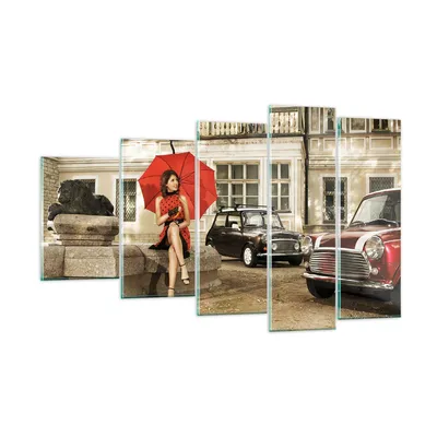 Produktbild von Bilder auf glas - Attraktiv Frau Spaziergang Regenschirm - 100x60cm - Glasbilder - Wandbilder - Kunstdruck - Wanddekoration aus Glas - Glas Bilder - Wandbild auf Glas - GEG100x60-2384