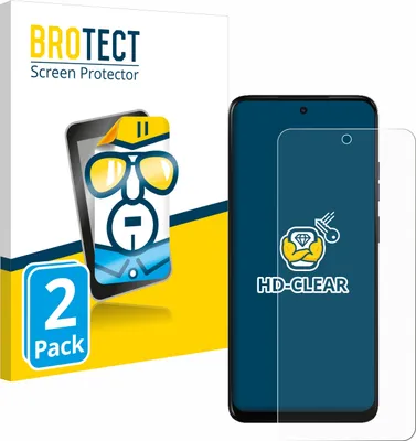 Produktbild von 2x Für Motorola Moto E15 Schutzfolie BROTECT Displayschutz Display Schutz Folie Klar Transparent