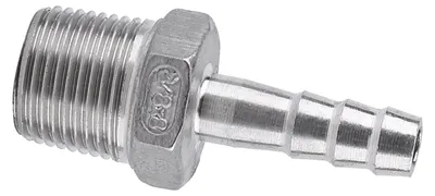 Schlauchfitting Edelstahl SS304 Außengewinde BSPT 3/8'' x 8 mm